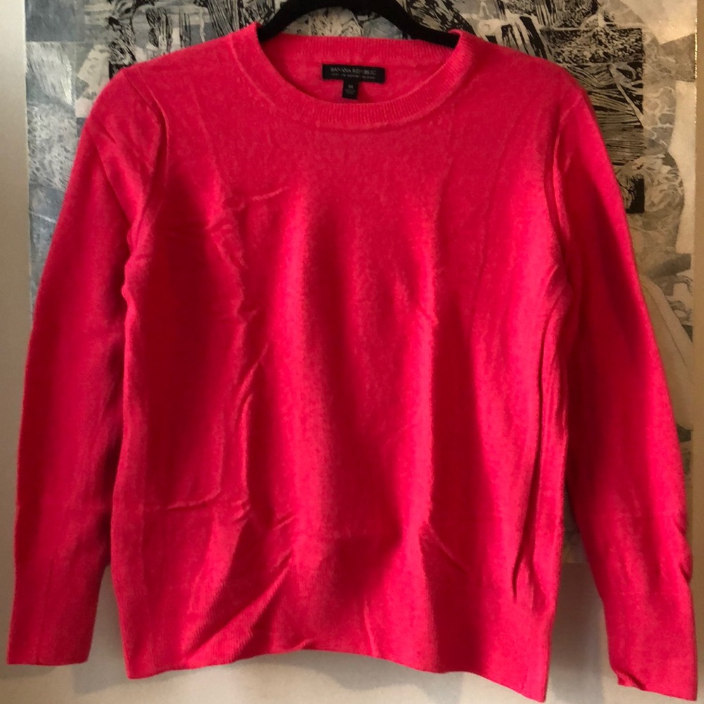 🍉Pink Italian Merino Wool Banana Repub sweater